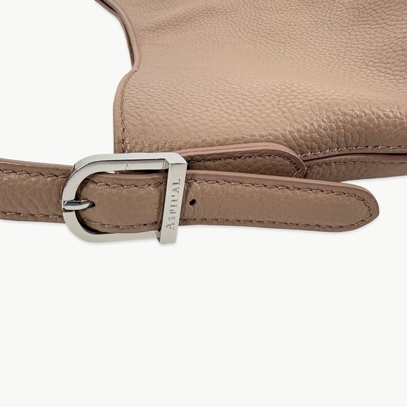 Aspinal of London Pebble Leather Hobo Shoulder Bag | Soft Taupe | Discontinued - Picture 4 of 16